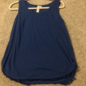 Plain Dark Blue Top w/little ball detailing